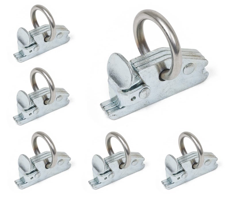 PowerTye E-Track O-Ring Fittings - Heavy-Duty 1.5in Diameter O-Ring - 2,000 lb Working Load Limit / 6,000 lb. Breaking Strength - 6-Pack - Image 1